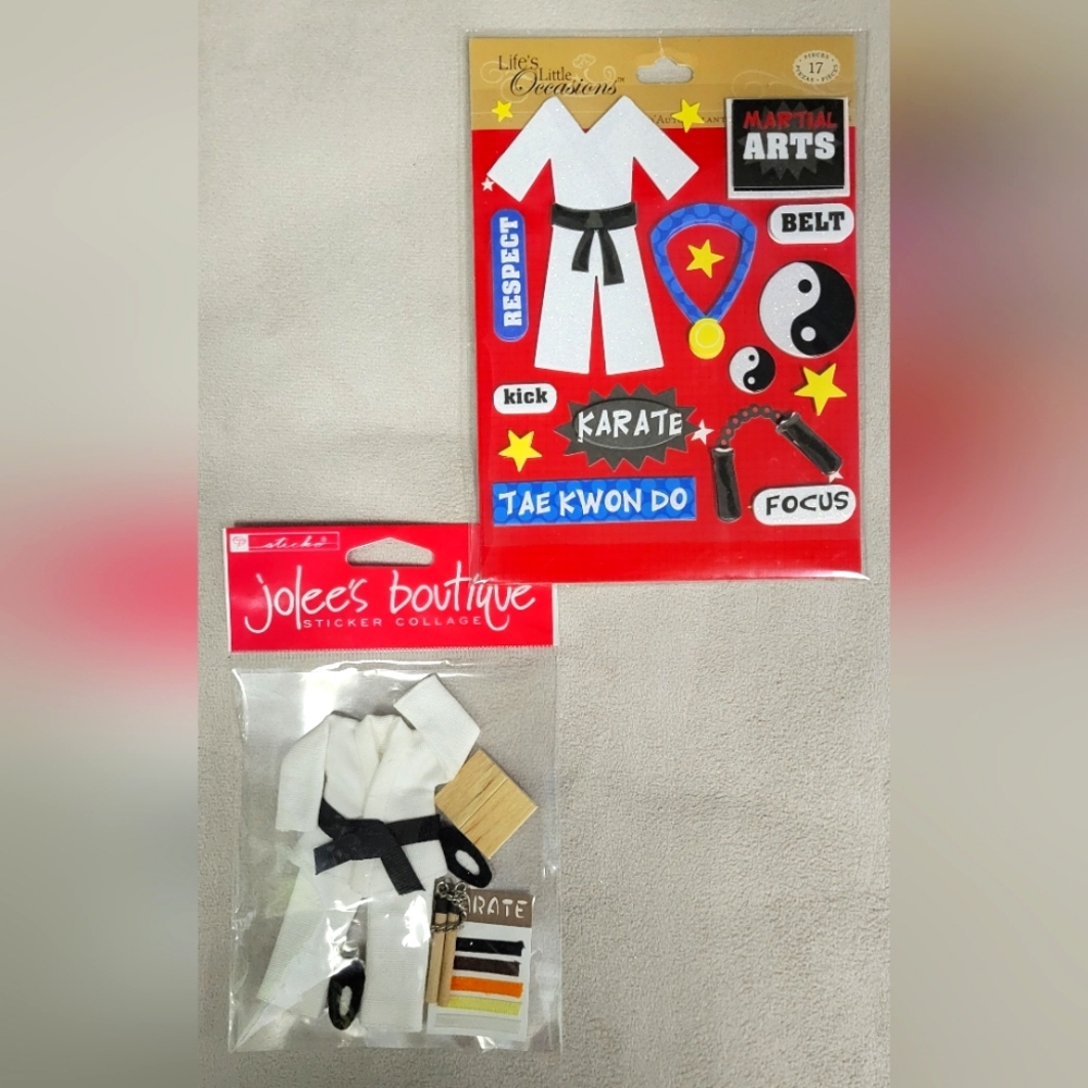 2 UNISEX KARATE MARTIAL ARTS SCRAP BOOKING CARD MAKING SETS